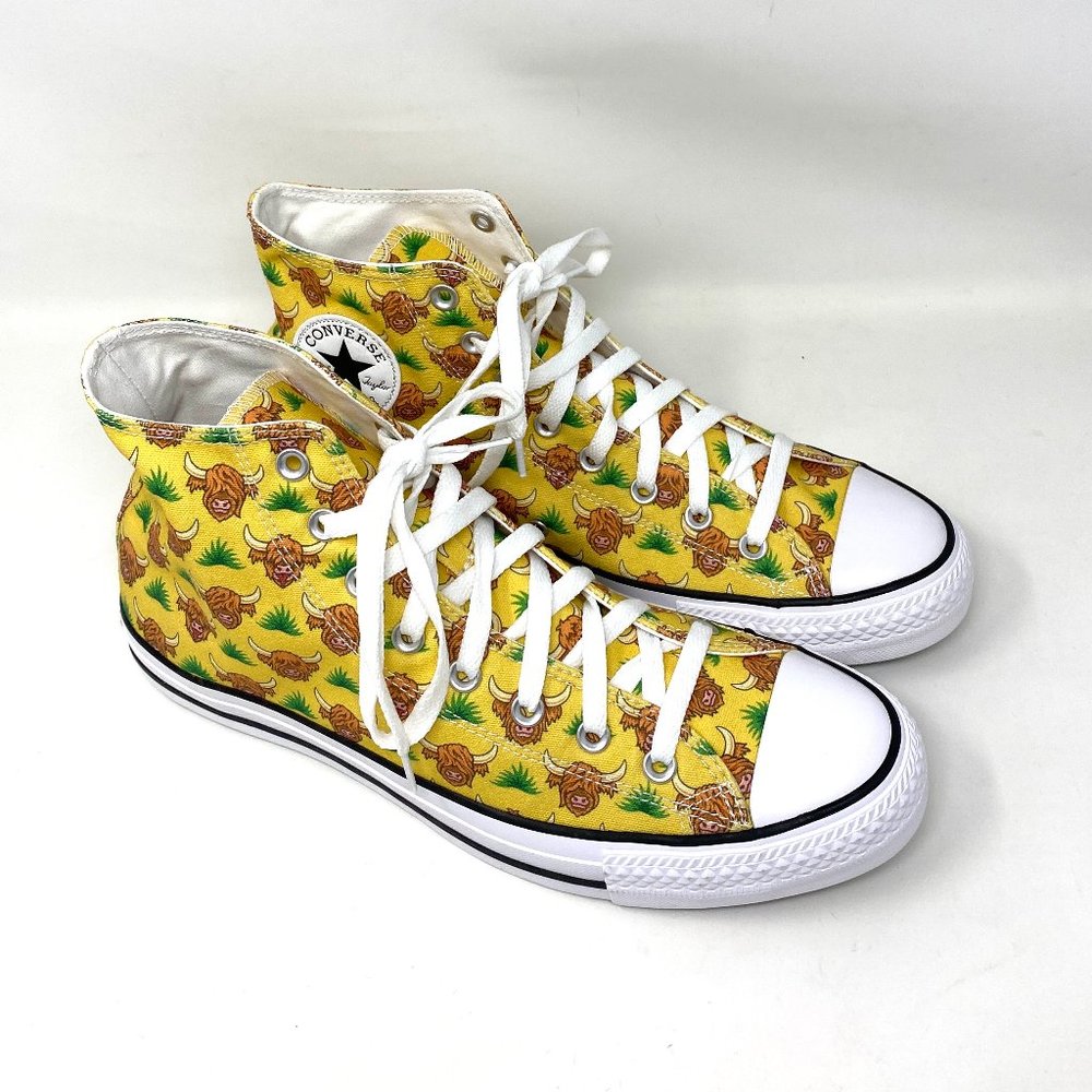 💖MEGA SALE💖Converse Chuck Taylor Ctas HI Highland Yellow Canvas Men's A02378C - Picture 2 of 9